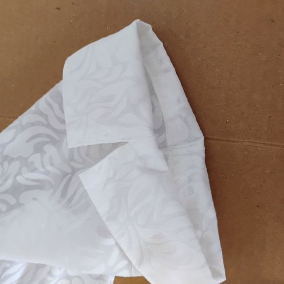 Elegant Carroll Reed  White Sheer Blouse Size 2X  Button V-neck 3/4 Sleeves - Picture 10 of 15